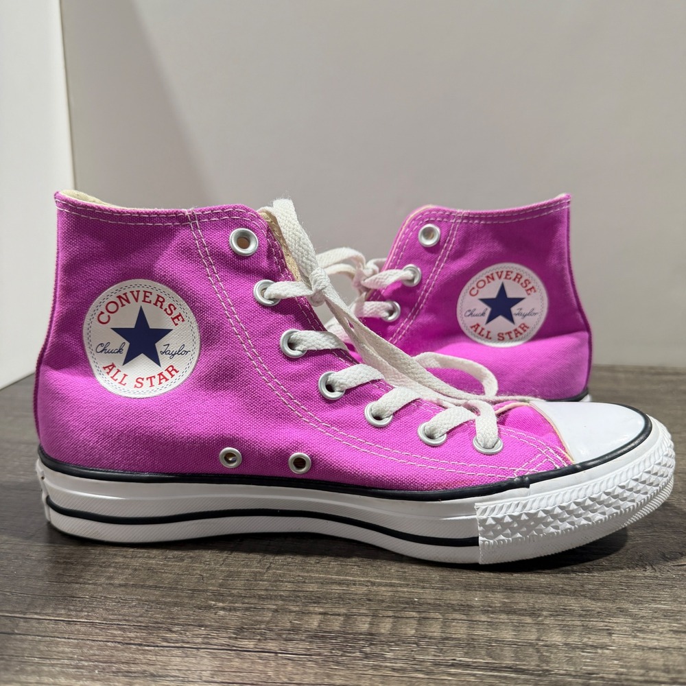 Converse Chuck Taylor High Top Women 7 Pink Magenta Canvas Classic EUC